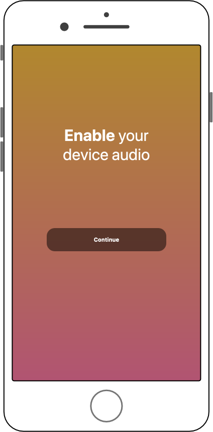 Splash screen reminding users to unmute their phone